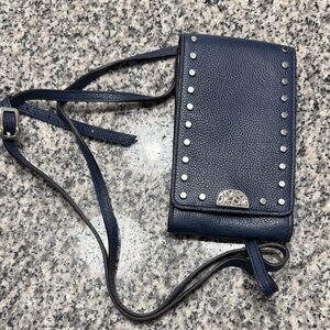 Dooney & Bourke Navy Crossbody Bag with Silver Accents